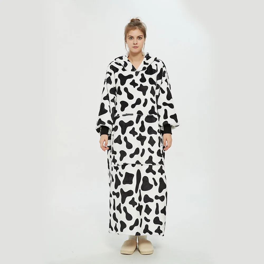 Hoodies Blankets Double Layer Extra Thick Warm with Fleece Lengthened Loose Sweater
