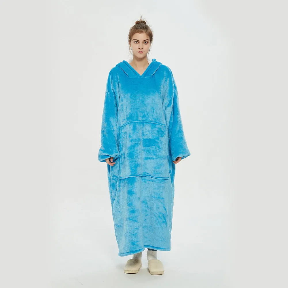 Hoodies Blankets Double Layer Extra Thick Warm with Fleece Lengthened Loose Sweater