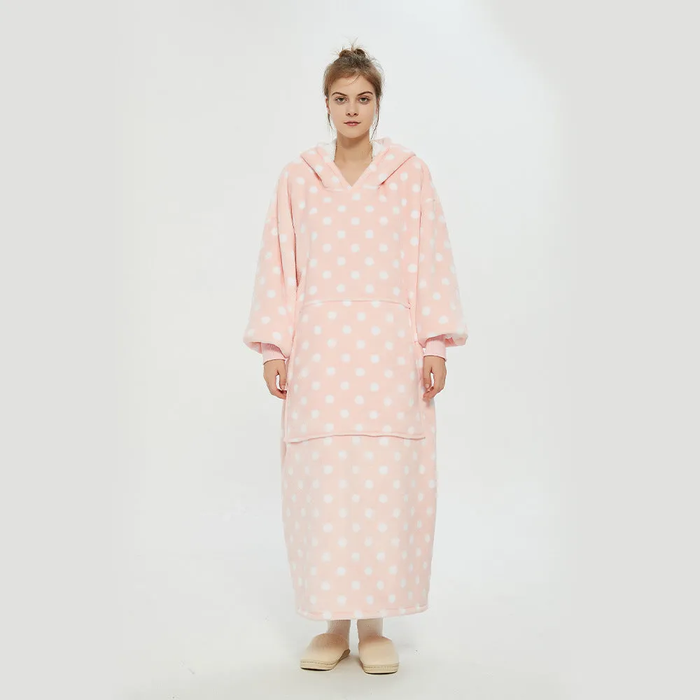 Hoodies Blankets Double Layer Extra Thick Warm with Fleece Lengthened Loose Sweater