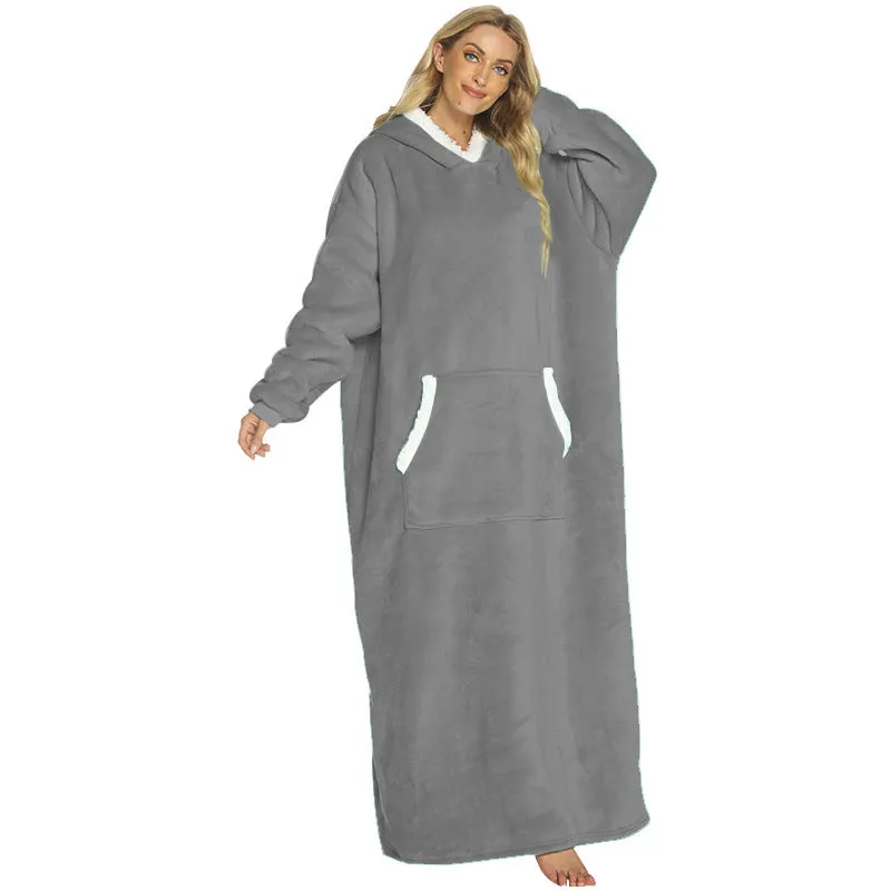 Hoodies Blankets Lazy Sweater Dark Gray Large Pocket Warm Pajamas