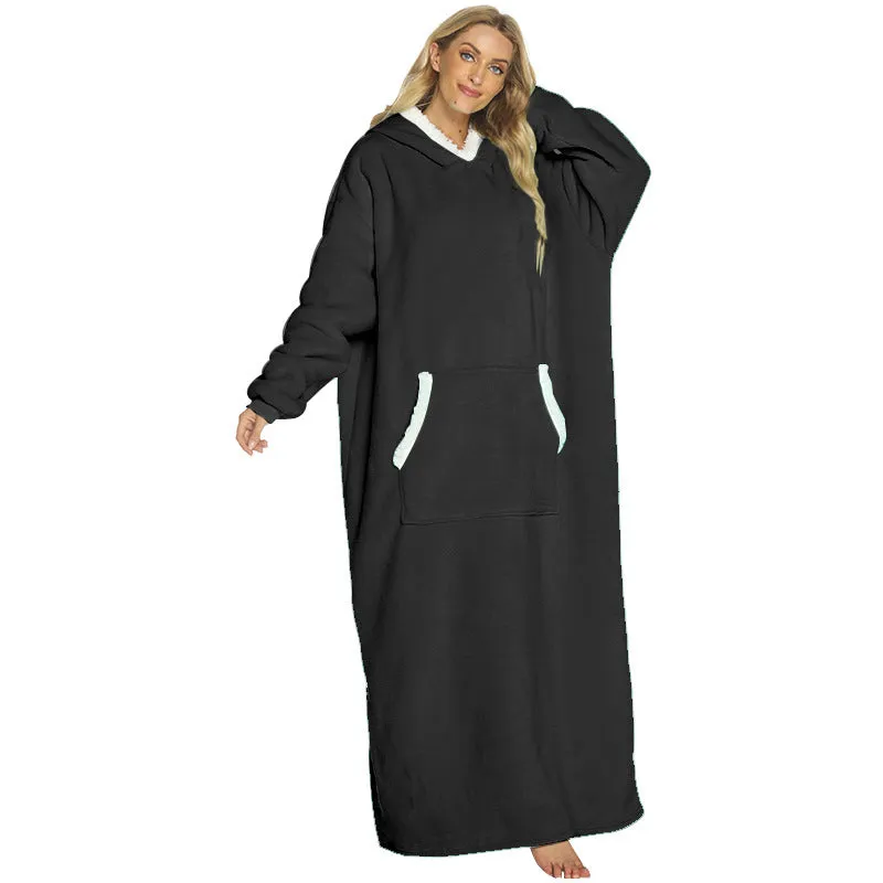 Hoodies Blankets Lazy Sweater Dark Gray Large Pocket Warm Pajamas