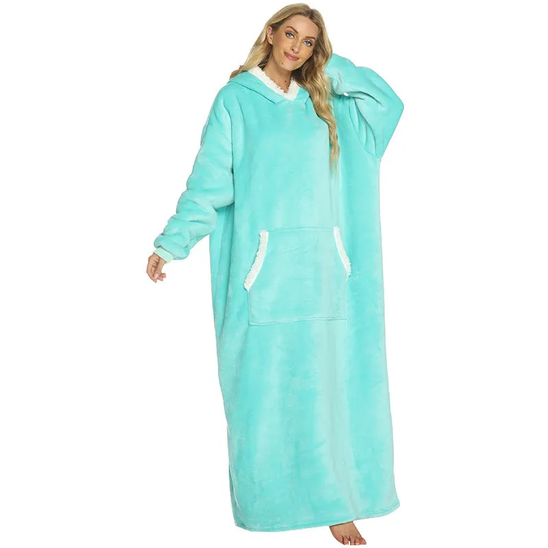 Hoodies Blankets Lazy Sweater Dark Gray Large Pocket Warm Pajamas