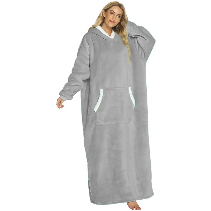 Hoodies Blankets Lazy Sweater Dark Gray Large Pocket Warm Pajamas