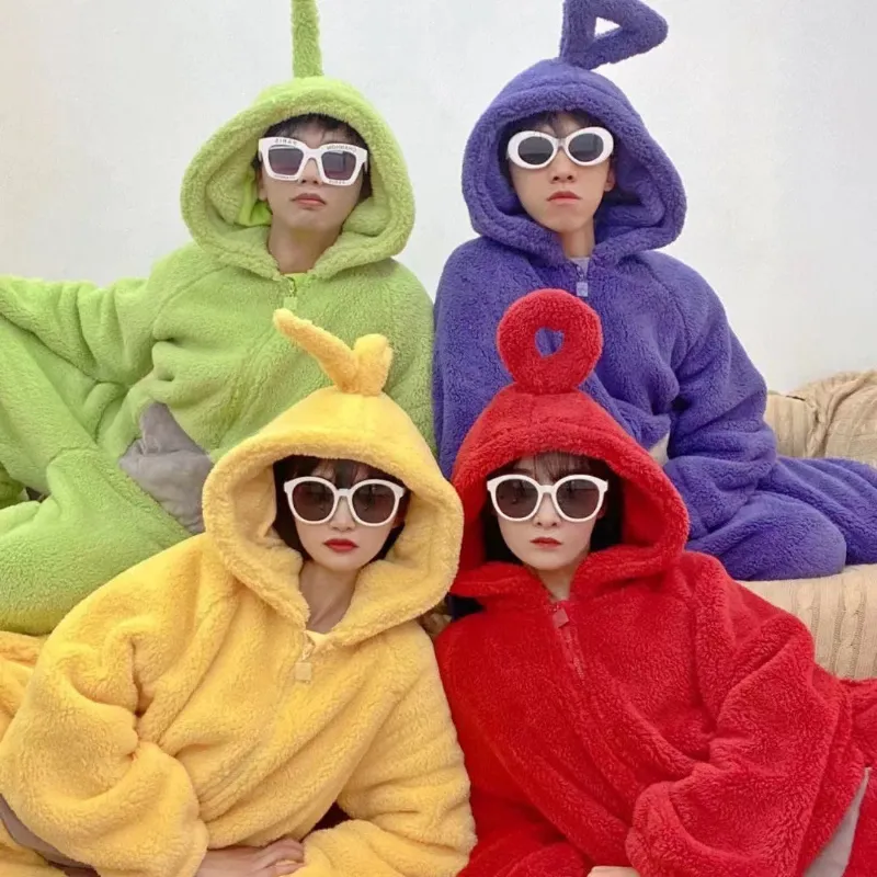 Hoodies Blankets Teletubbies Children's One-Piece Pajamas Plush Thickened Warm