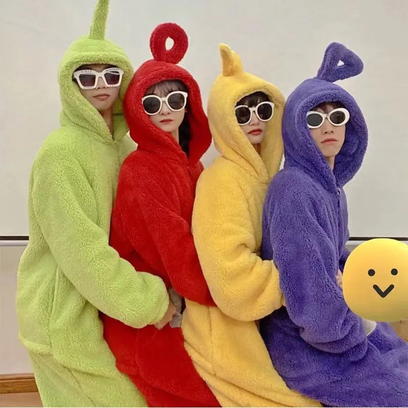 Hoodies Blankets Teletubbies Children's One-Piece Pajamas Plush Thickened Warm