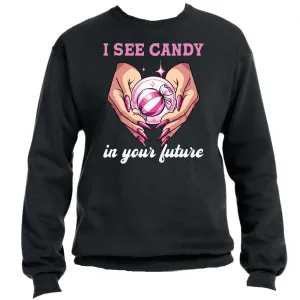 I See Candy in Your Future Halloween Sweatshirt | Easy Ready-to-Press, Custom Fun Halloween Apparel
