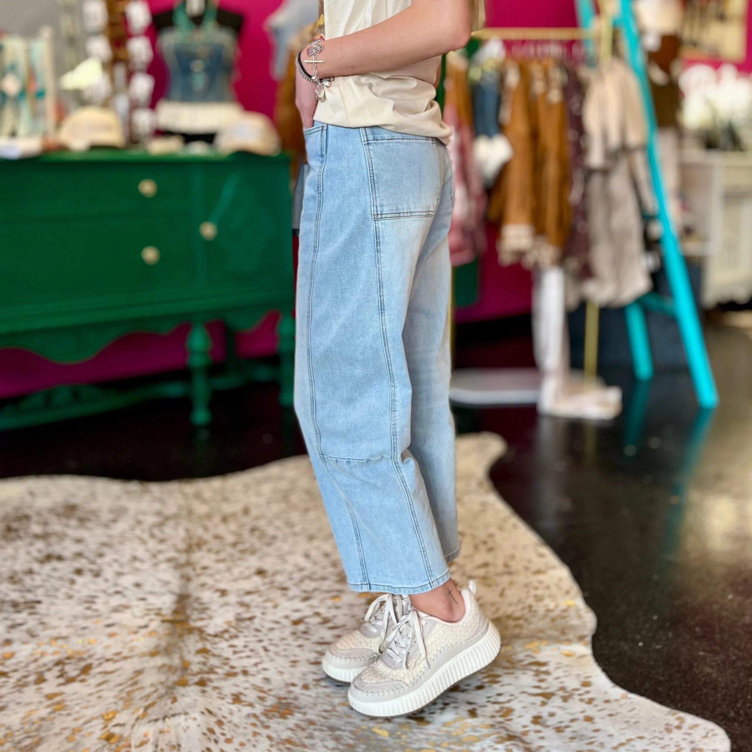 Ice Denim Hybrid Barrel Jean