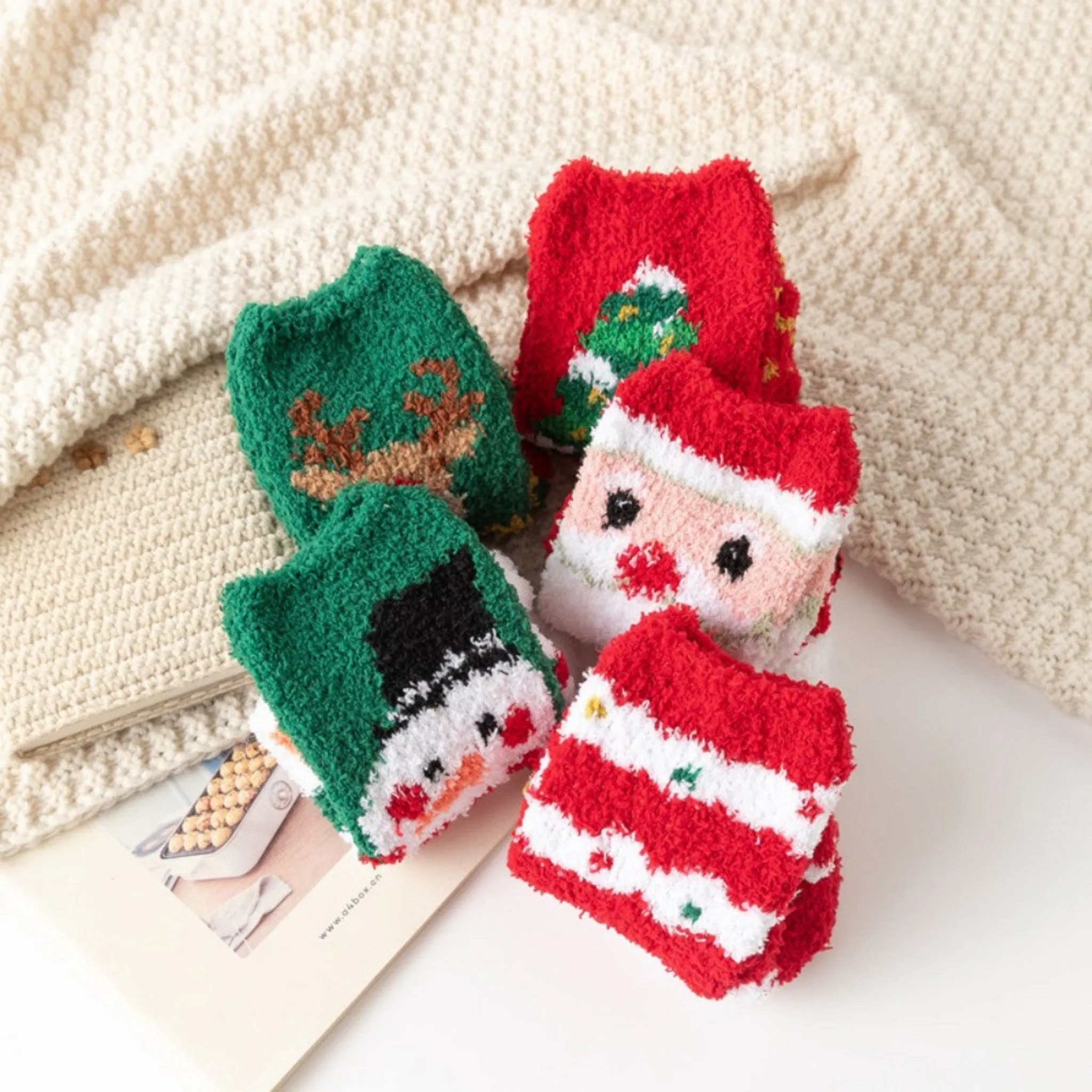 Jade Shoe Christmas Santa Sleep Socks Set - Socks - 🏆 #5 - Clothing/Accessories - Best of December
