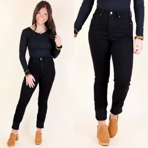 Judy Blue | Versatile Vibes Tummy Control Skinny Jeans with Shield Pockets in Black