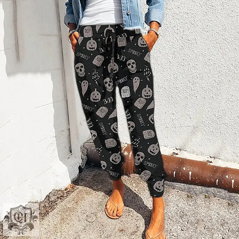 Leopard Print Drawstring Pants