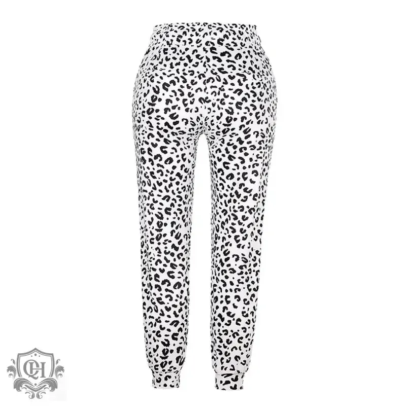 Leopard Print Drawstring Pants