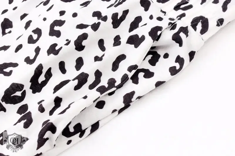 Leopard Print Drawstring Pants