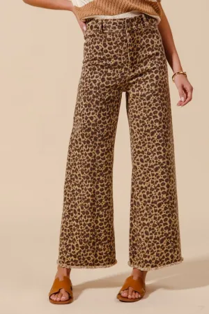 Liv Leopard Wide Leg Jean