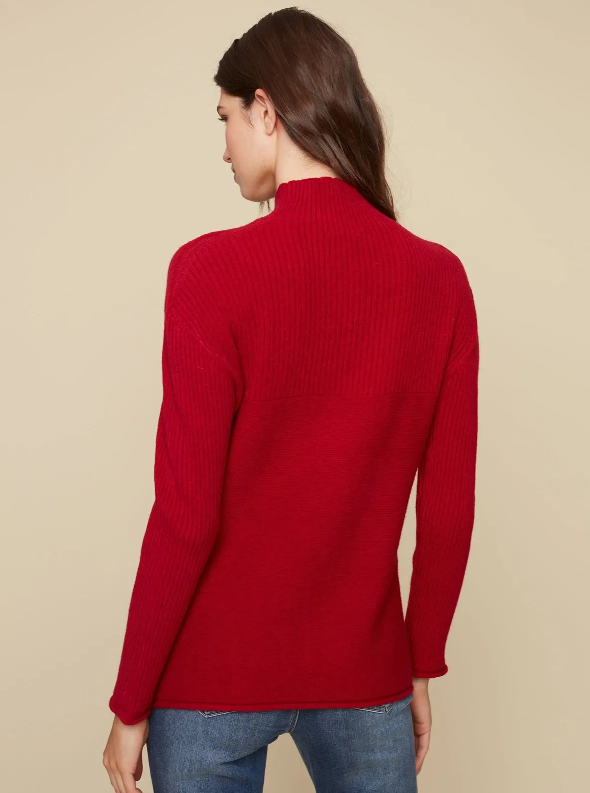 Long Sleeve Turtleneck Sweater [Cranberry-C2273]