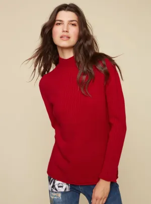 Long Sleeve Turtleneck Sweater [Cranberry-C2273]