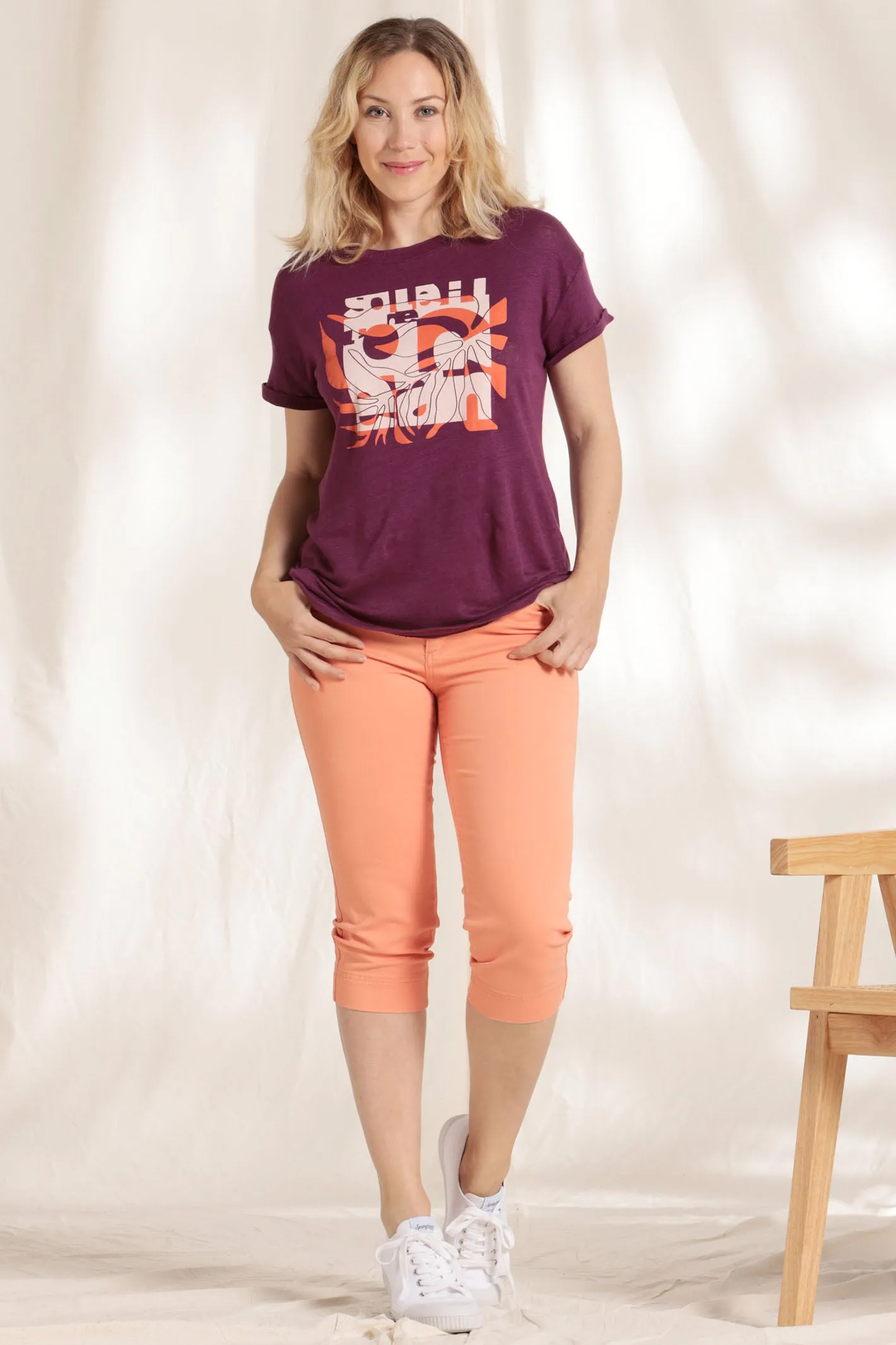 Mat De Misaine Parsoncor-34725 U34 Salmon Cropped Jeans