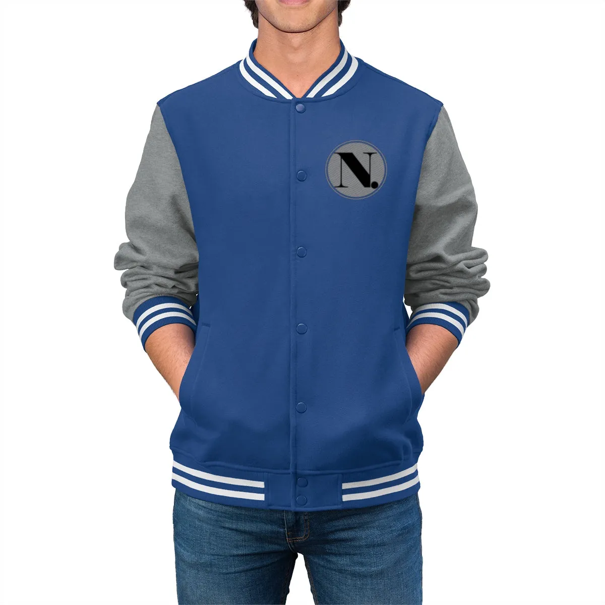 Men's Varsity Jacket (ND) Coin Print Logo