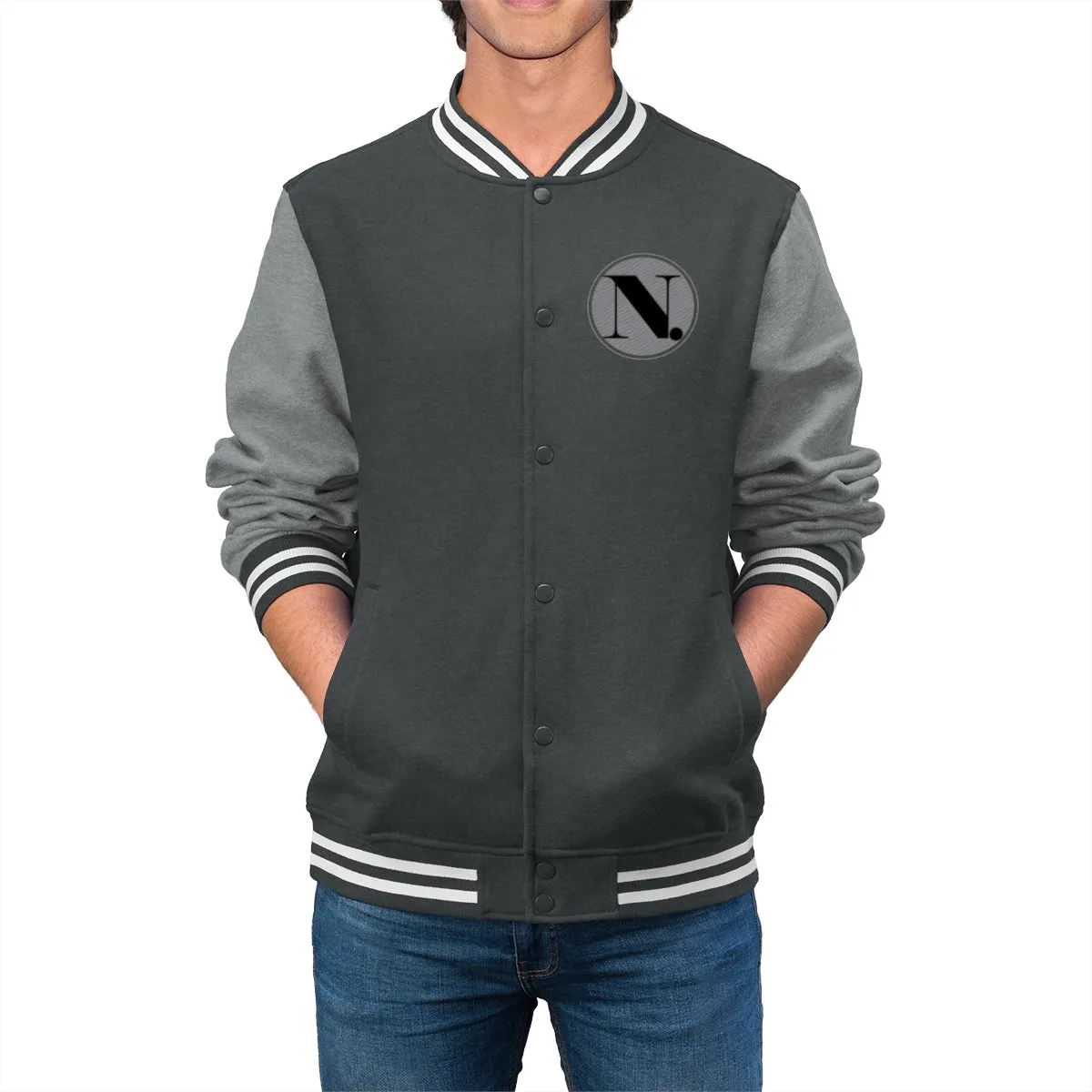 Men's Varsity Jacket (ND) Coin Print Logo