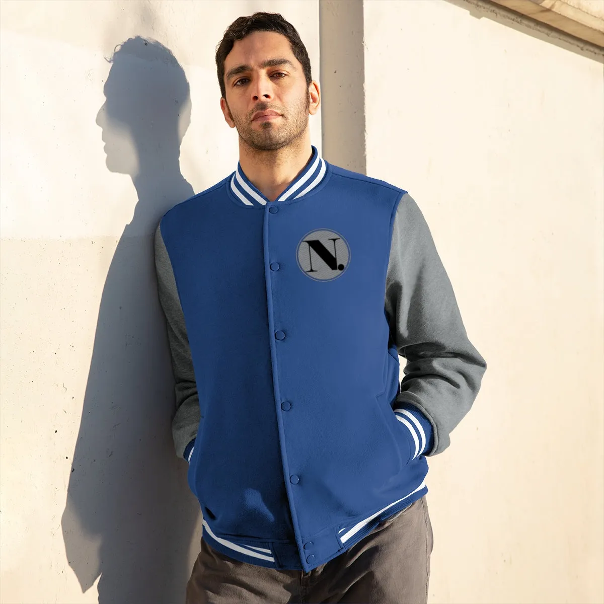 Men's Varsity Jacket (ND) Coin Print Logo