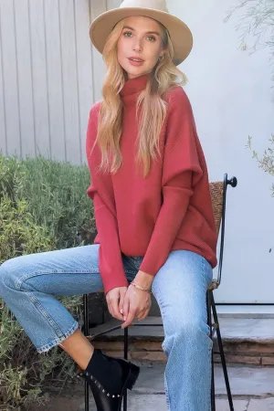 Mock Neck Ribbed Versatile Sweater
