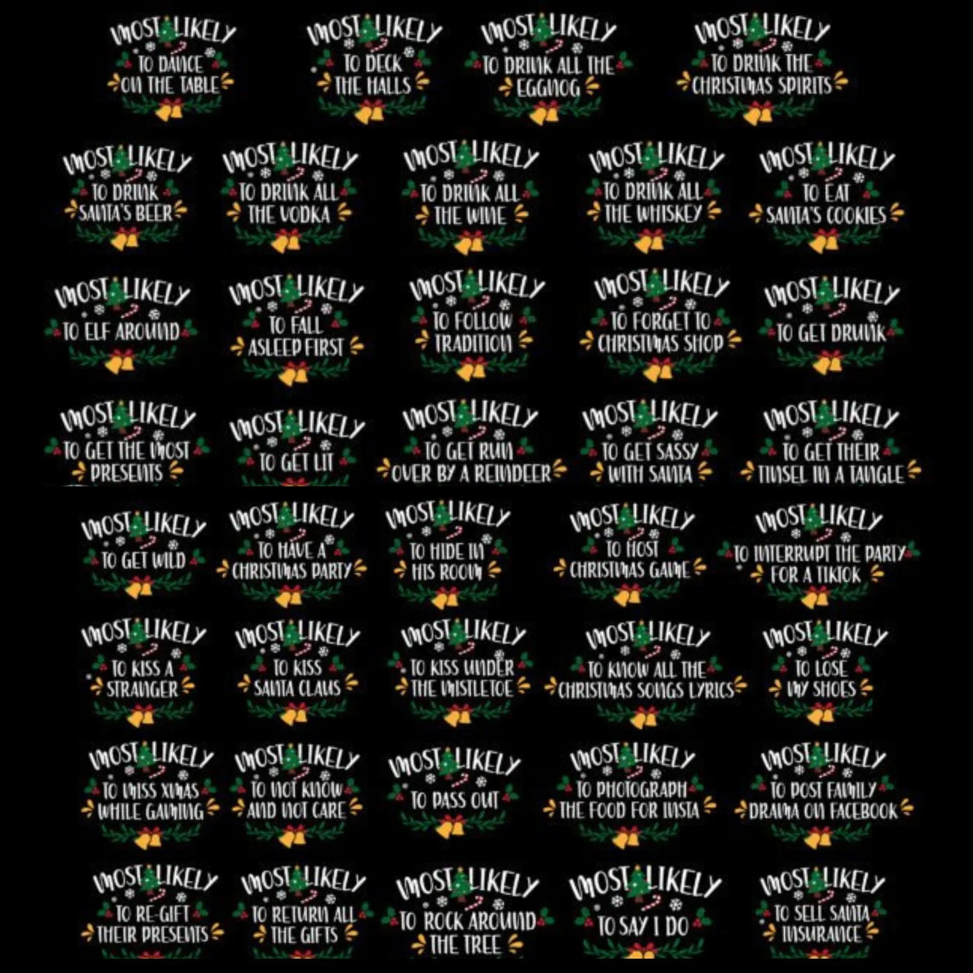 Most Likely To Christmas Party Family Shirts