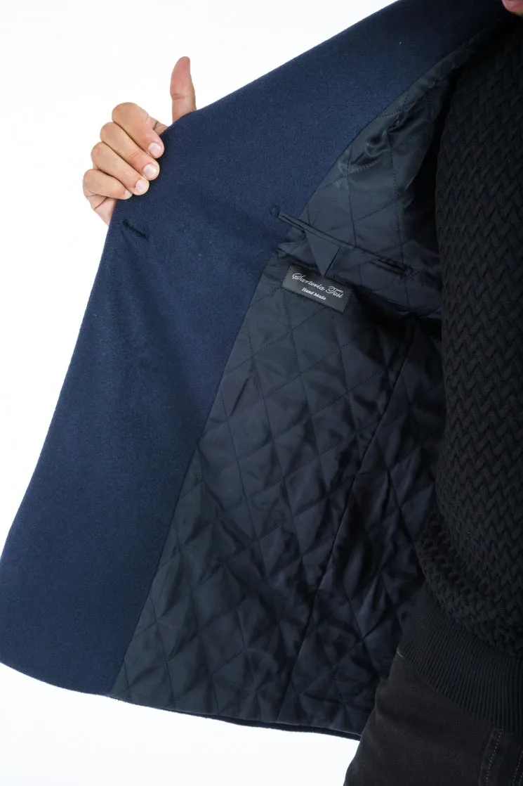 Navy Double Breasted Classic Fit Overcoat