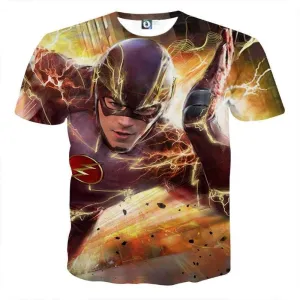 Orange Stylish 3D Printed The Flash T-Shirt