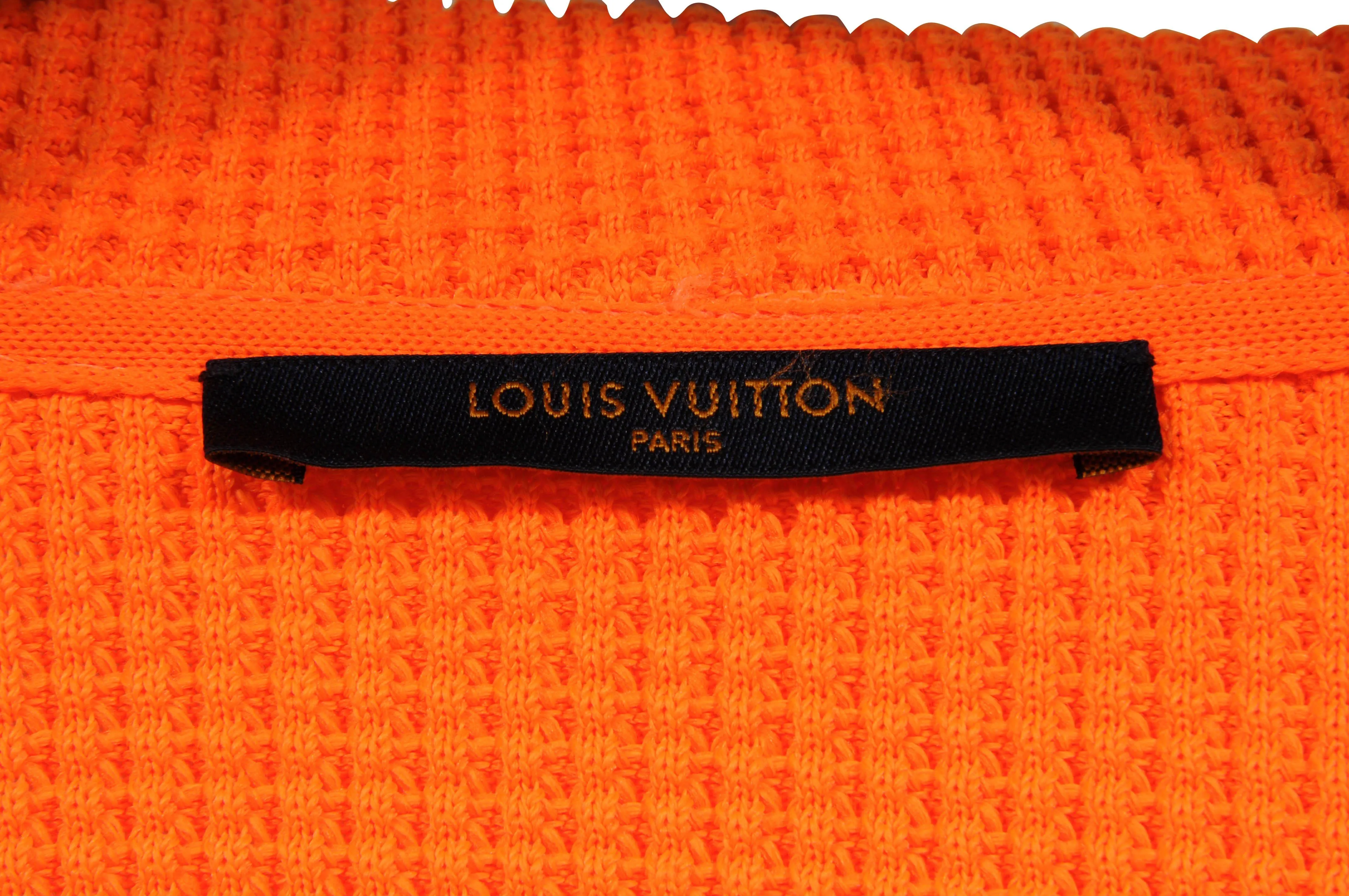 Orange Waffle Knit Damir Trim Trucker Jacket