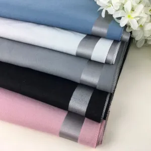Reversible Super Soft Plain scarf with Silver Edging