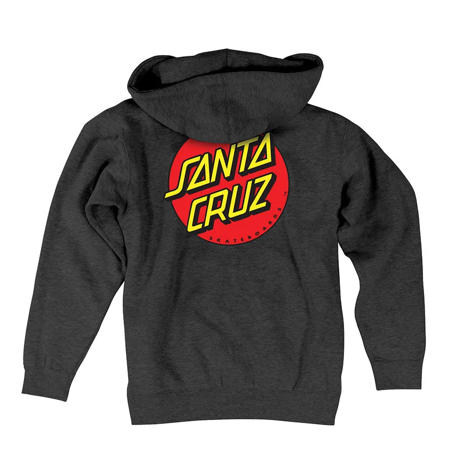 Santa Cruz Classic Dot Youth P/O Hoodie Charcoal Heather