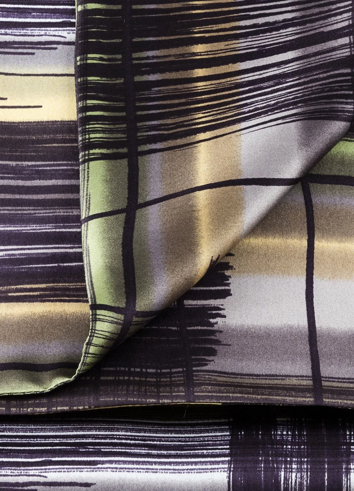 Scarf, Abstract Plaid, Pure Silk