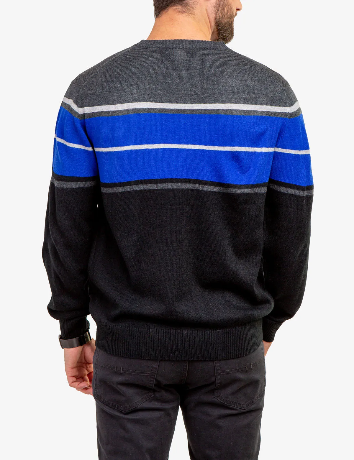 SOFT STRIPE CREW NECK SWEATER