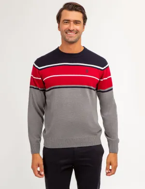 SOFT STRIPE CREW NECK SWEATER