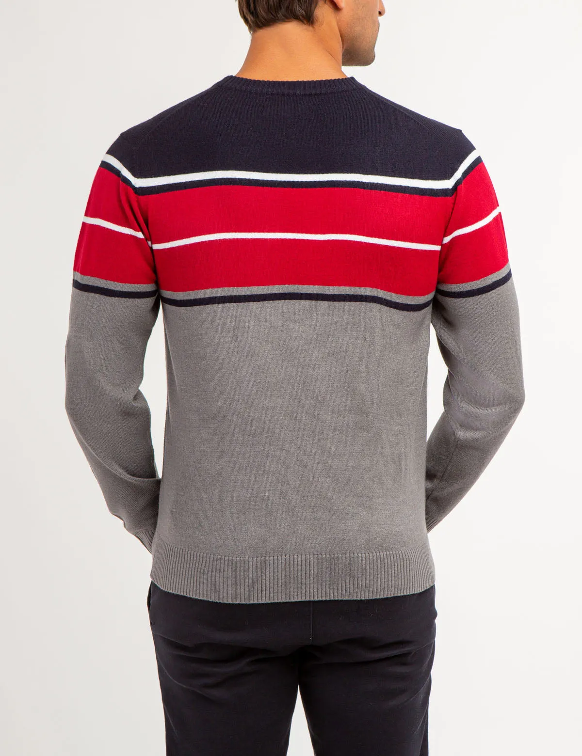 SOFT STRIPE CREW NECK SWEATER
