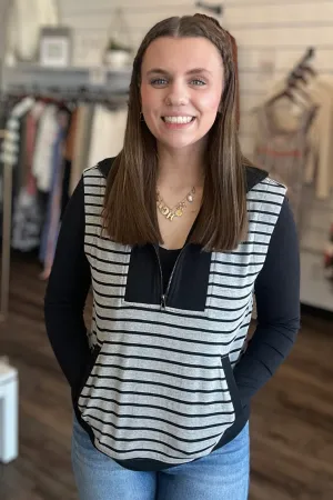 Striped Sleeveless Sweatshirt