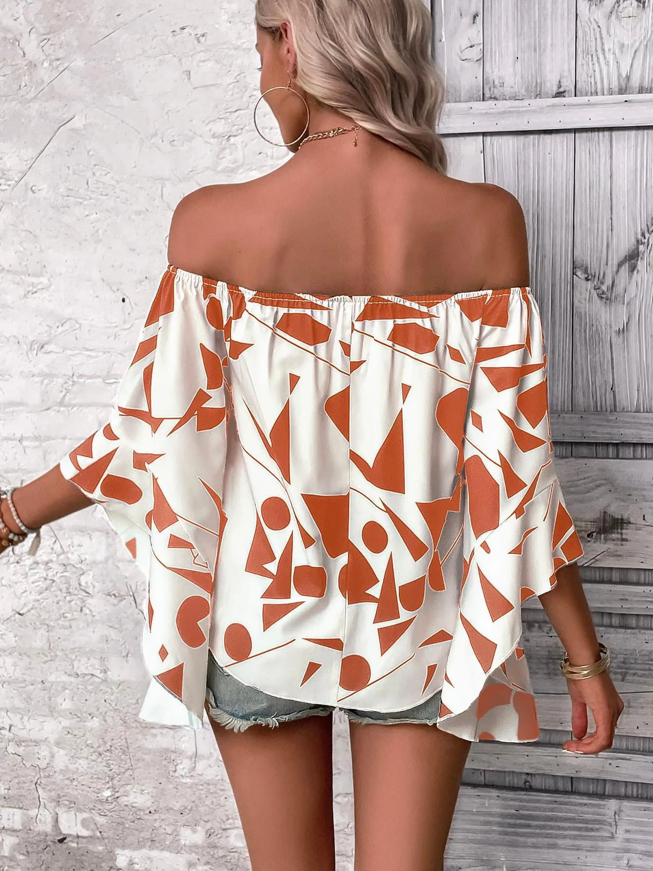 Stunner Off Shoulder Bell Sleeve Blouse
