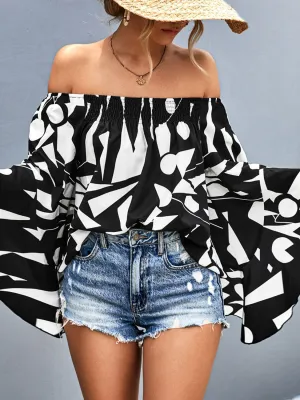 Stunner Off Shoulder Bell Sleeve Blouse