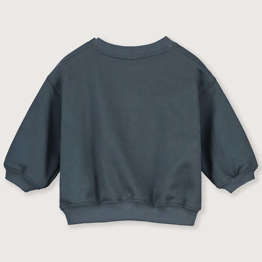 Sweater Dropped Shoulder Baby Blue Grey 10Y
