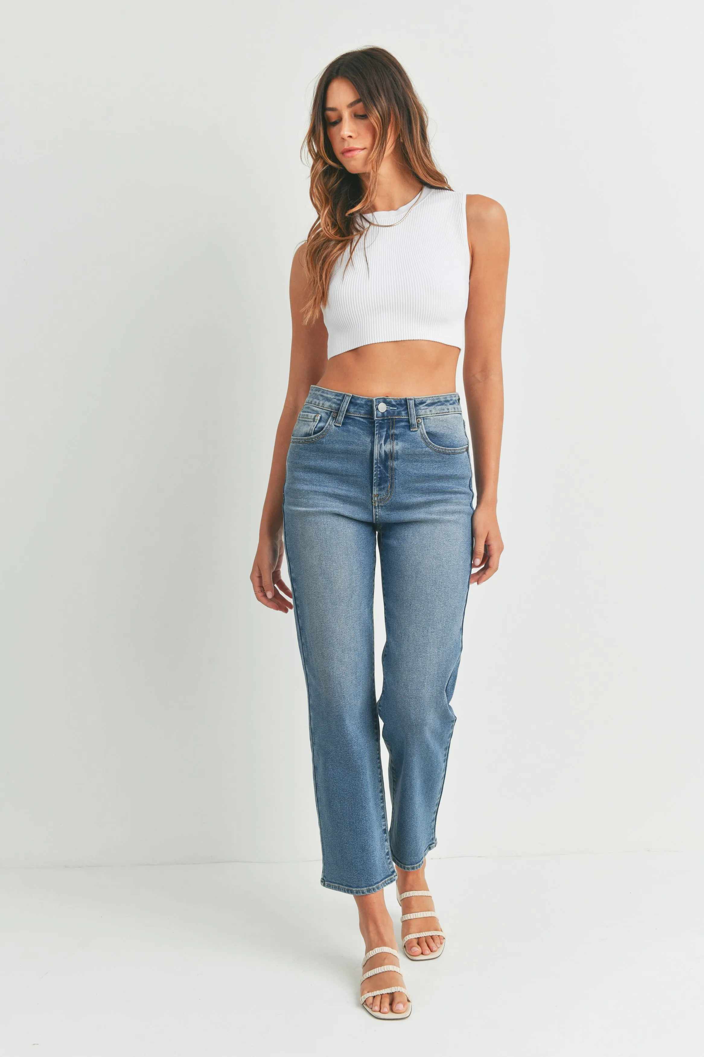 The Emily High Rise Vintage Straight Denim
