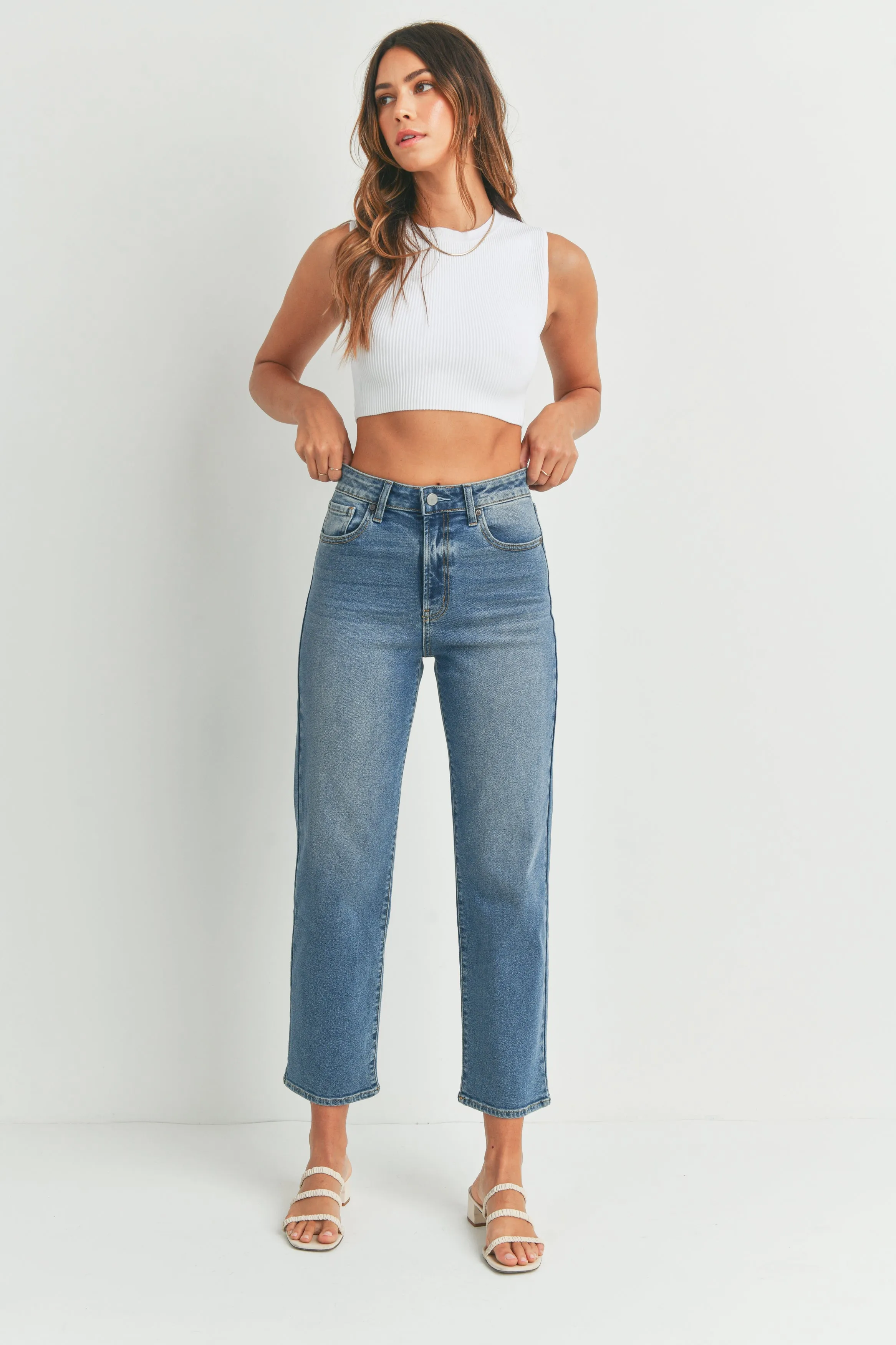 The Emily High Rise Vintage Straight Denim