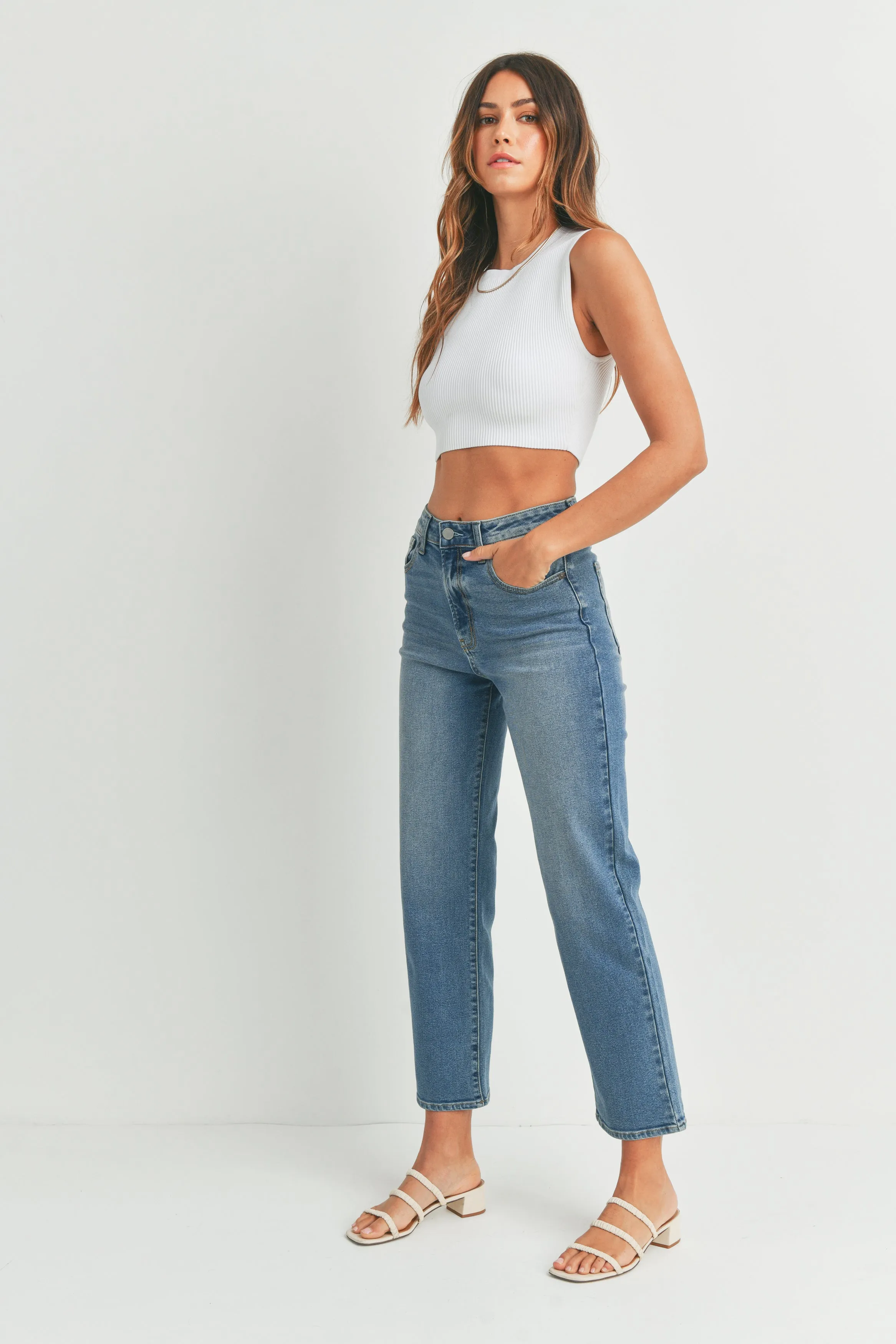 The Emily High Rise Vintage Straight Denim