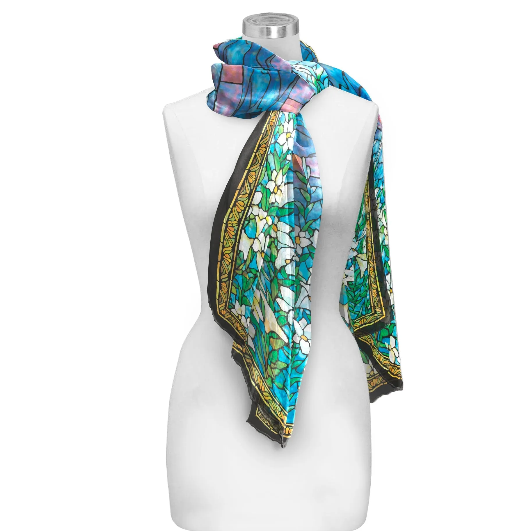 Tiffany Field of Lilies Silky-soft Polyester Sheer Long Scarf