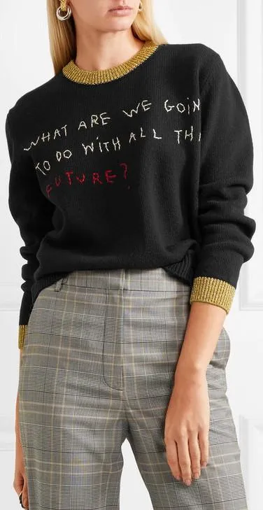 'What are we going to do with all this future' Knit Sweater