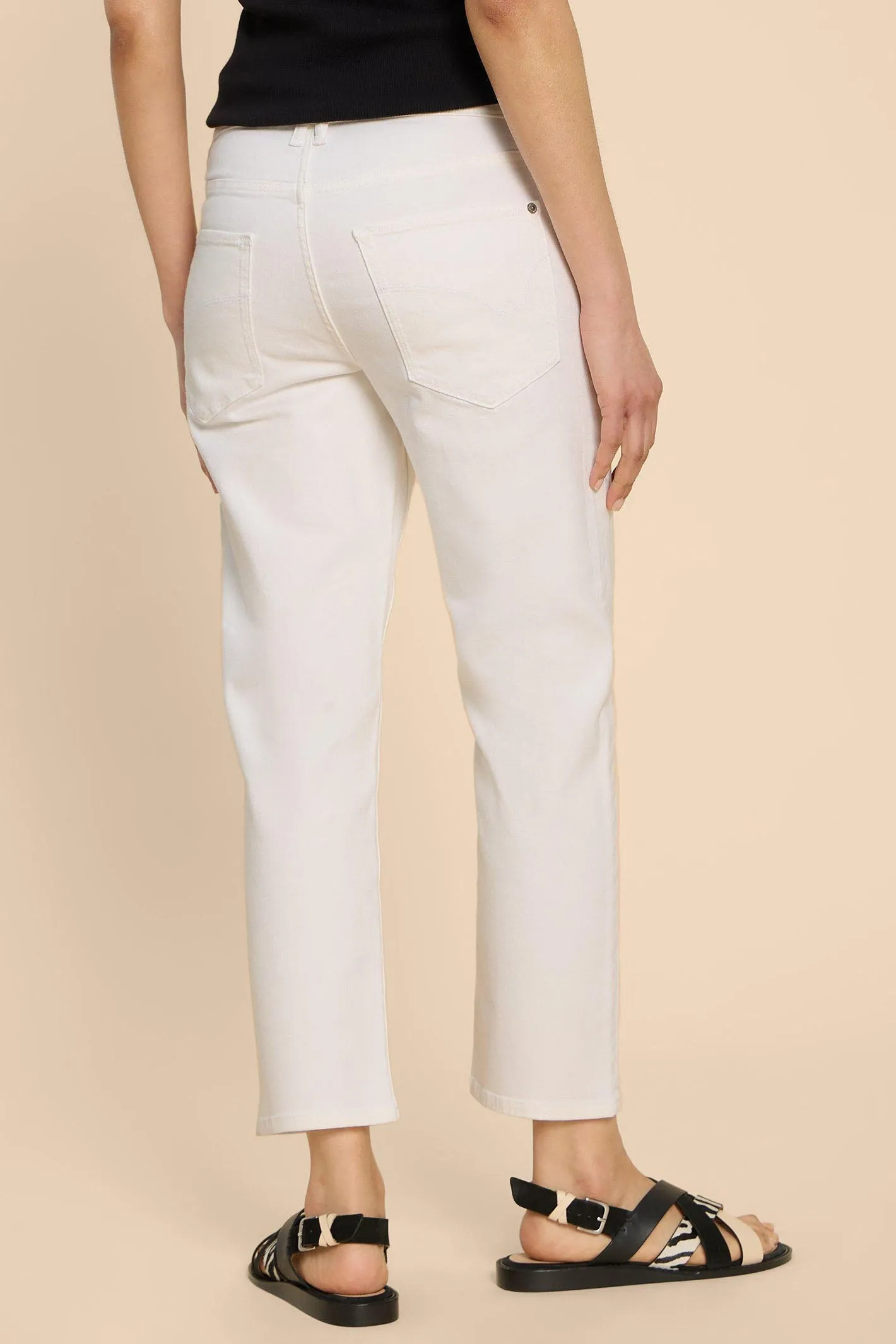 White Stuff 440996 Blake Natural White Straight Crop Jeans