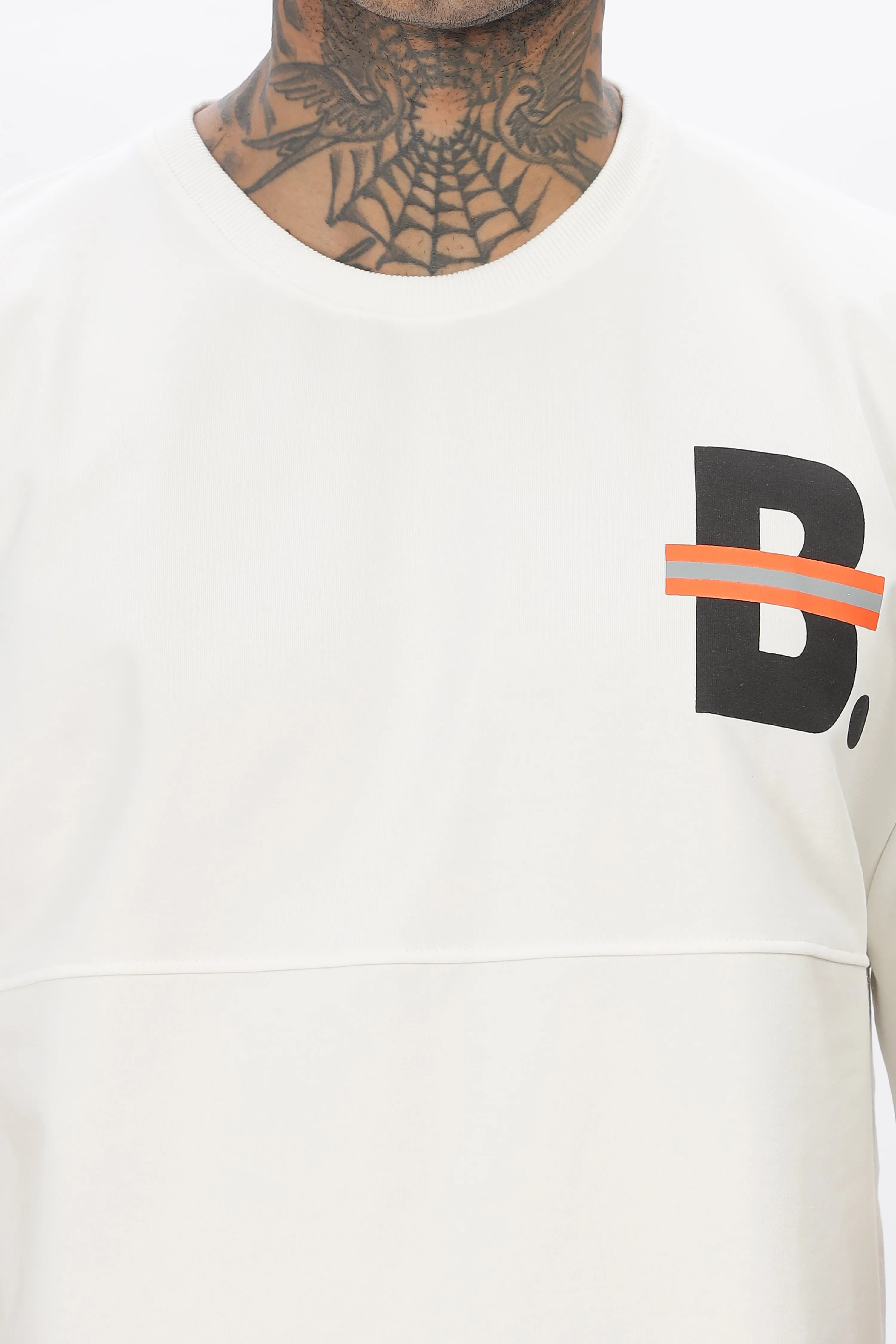 White Stylish Drop Shoulder T Shirt For Men