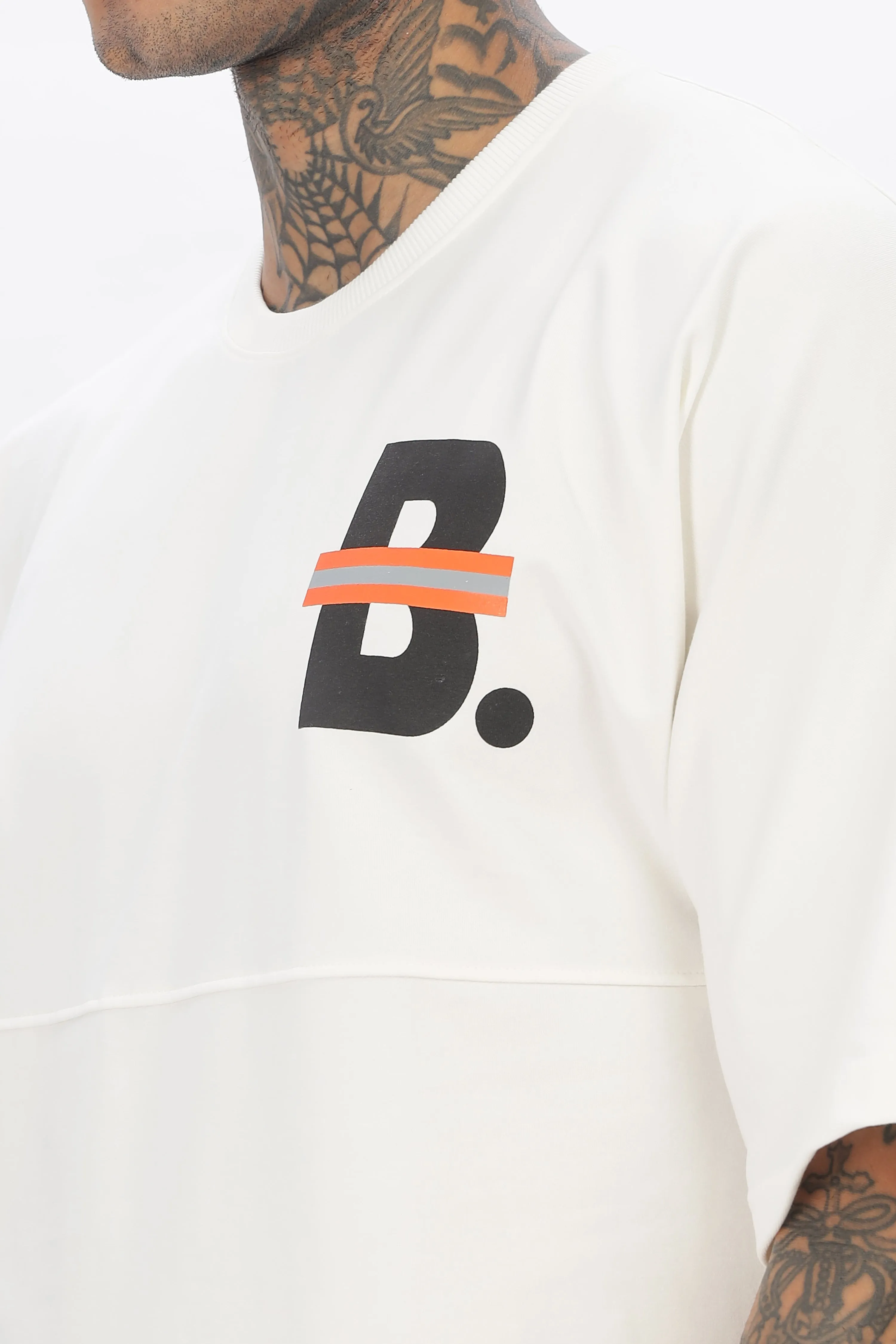 White Stylish Drop Shoulder T Shirt For Men