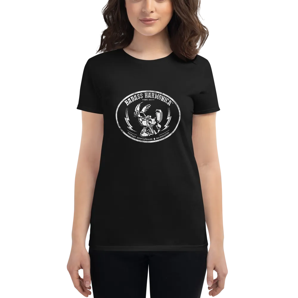 Women's BadAss Harmonica retro logo T-shirt