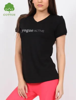 Yogue Active Black V-Neck T-Shirt