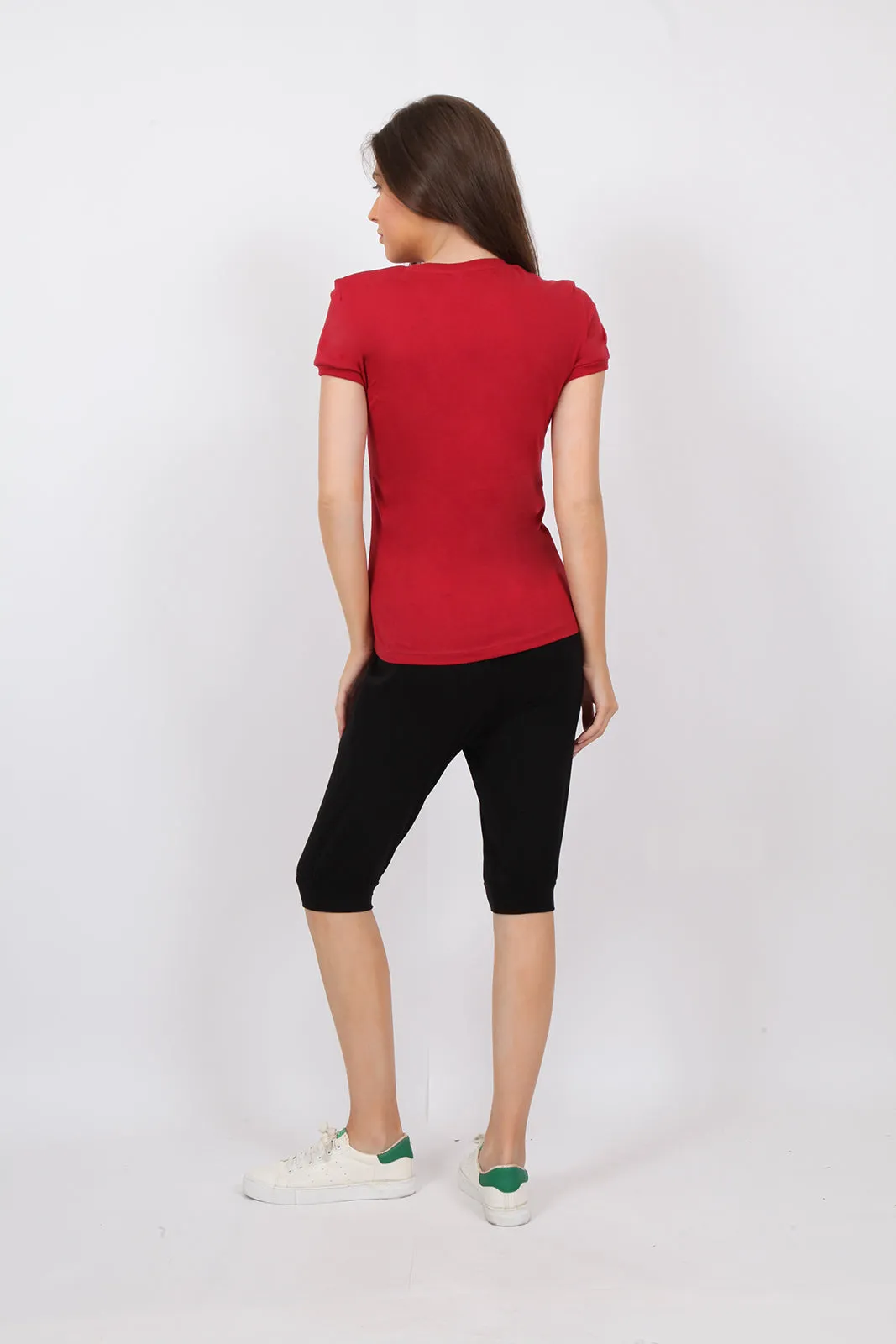Yogue Active Red V-Neck T-Shirt